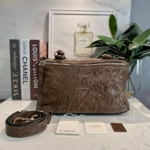 100% Authentic Givenchy Pandora Medium in Distressed Leather Brown
